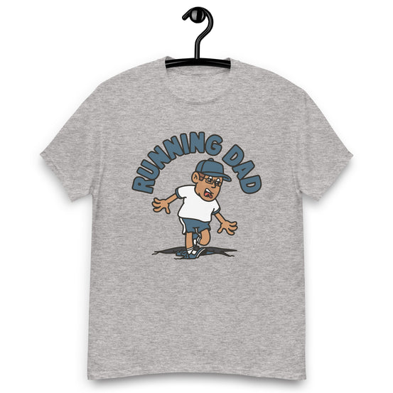 Running Brown Hair Tan Skin Tone Glasses Stubble Dad T-Shirt