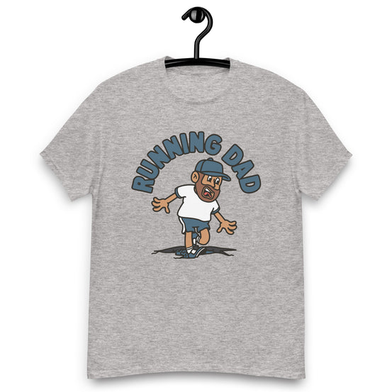 Running Brown Hair Tan Skin Tone No-Glasses Beard Dad T-Shirt