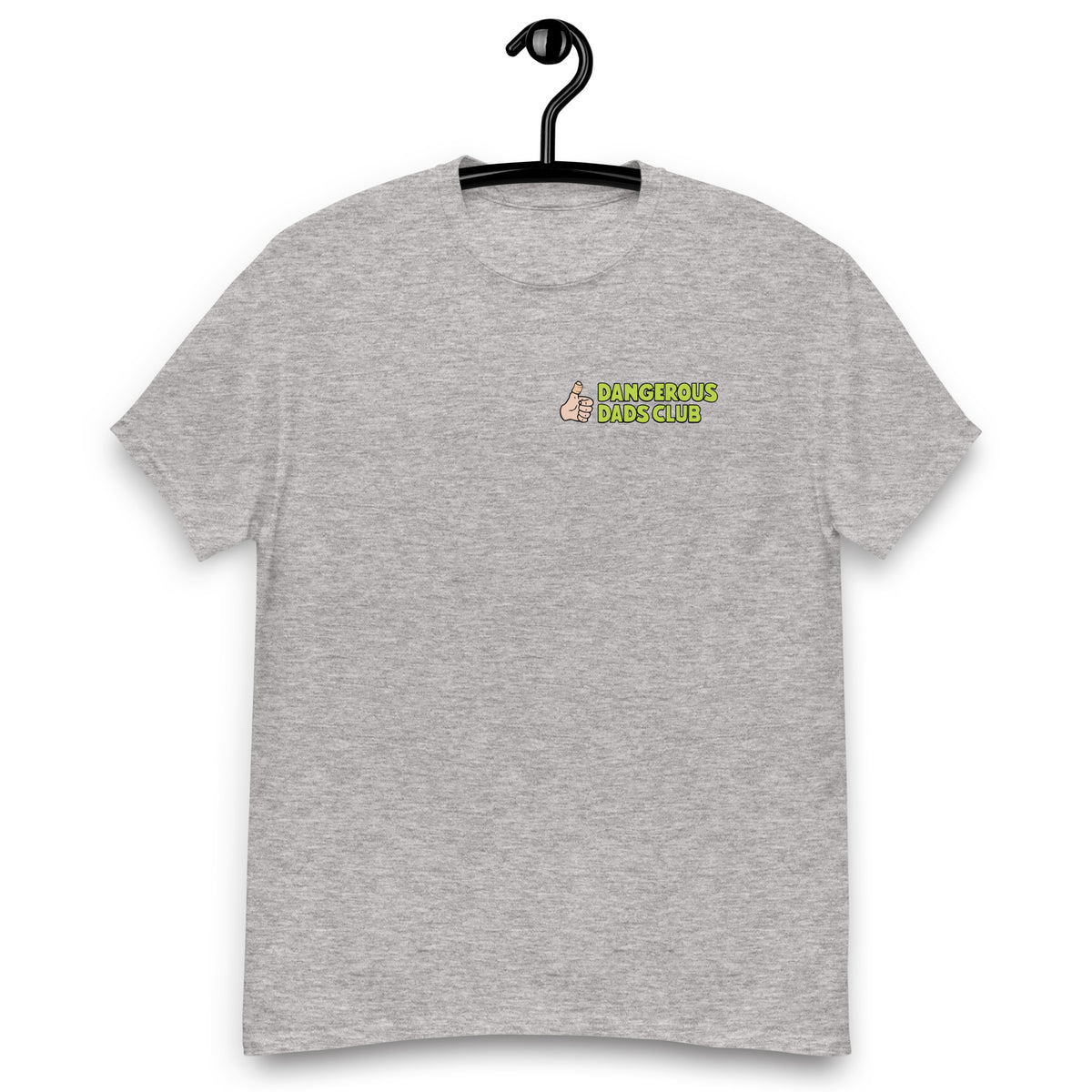 Dangerous Dads Club T-Shirt - L.Green logo with light thumb