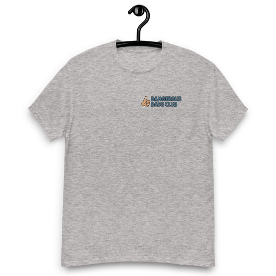 Dangerous Dads Club T-Shirt - Blue logo with tan thumb