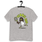 Tennis Black Hair Dark Skin Tone Glasses Long Moustache Dad T-Shirt