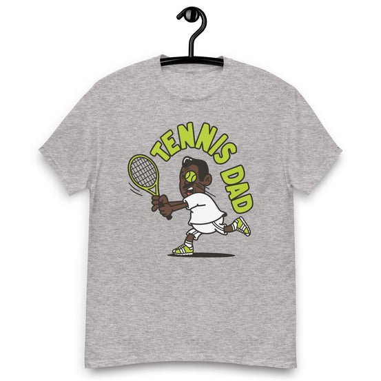 Tennis Black Hair Dark Skin Tone No-Glasses Medium Moustache Dad T-Shirt