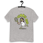 Tennis Black Hair Light Skin Tone Glasses Long Moustache Dad T-Shirt