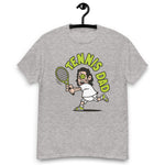 Tennis Black Hair Light Skin Tone Glasses Long Stubble Dad T-Shirt