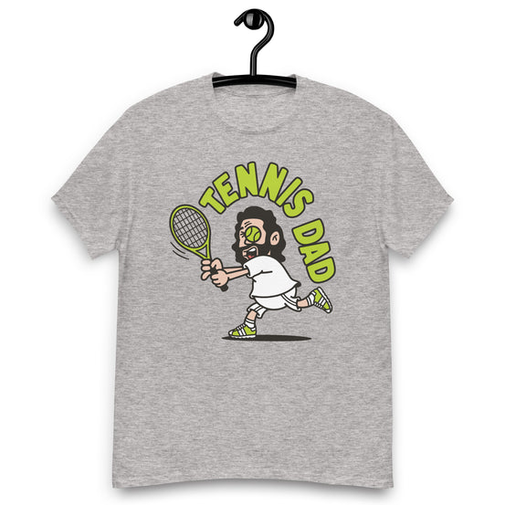 Tennis Black Hair Light Skin Tone No-Glasses Long Beard Dad T-Shirt