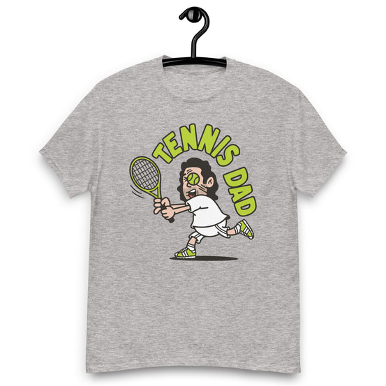 Tennis Black Hair Light Skin Tone No-Glasses Long Stubble Dad T-Shirt