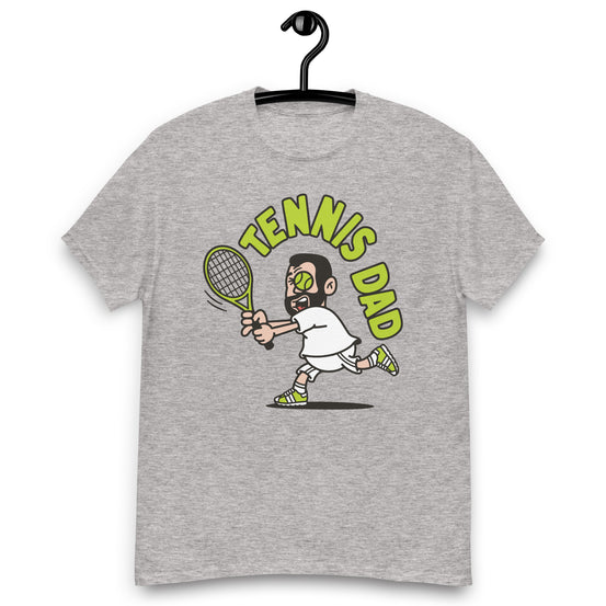 Tennis Black Hair Light Skin Tone No-Glasses Short Beard Dad T-Shirt
