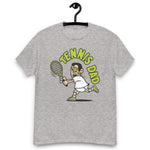 Tennis Black Hair Light Skin Tone No-Glasses Short Stubble Dad T-Shirt