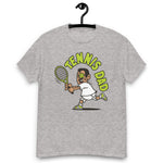 Tennis Black Hair Tan Skin Tone Glasses Short Moustache Dad T-Shirt