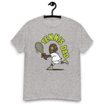 Tennis Brown Hair Dark Skin Tone Glasses Bald Moustache Dad T-Shirt