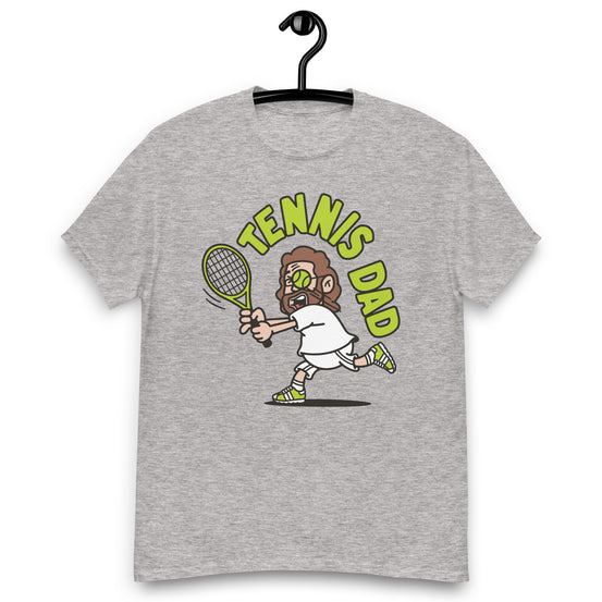 Tennis Brown Hair Light Skin Tone Glasses Long Beard Dad T-Shirt