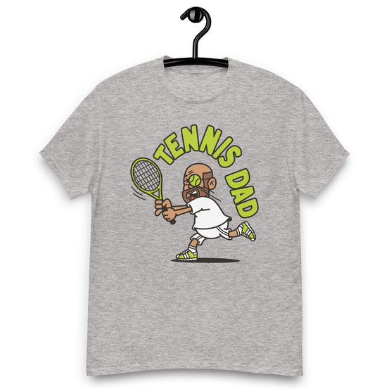 Tennis Brown Hair Tan Skin Tone Glasses Bald Beard Dad T-Shirt