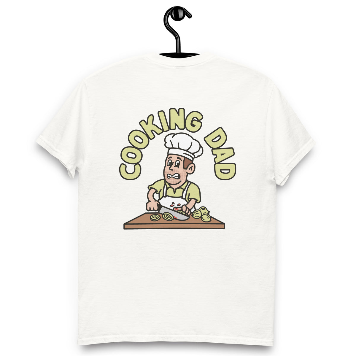 Cooking Brown Hair Light Skin Tone No-Glasses Stubble Dad T-Shirt