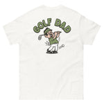 Golf Black Hair Light Skin Tone Glasses Moustache Dad T-Shirt