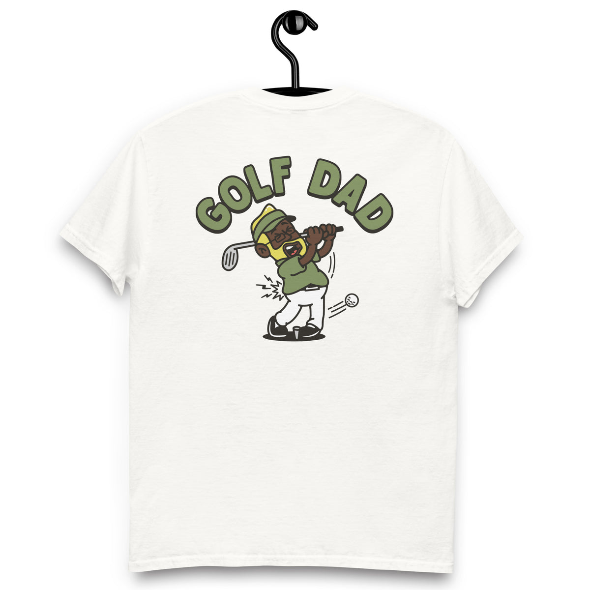 Golf Blond Hair Dark Skin Tone Glasses Beard Dad T-Shirt