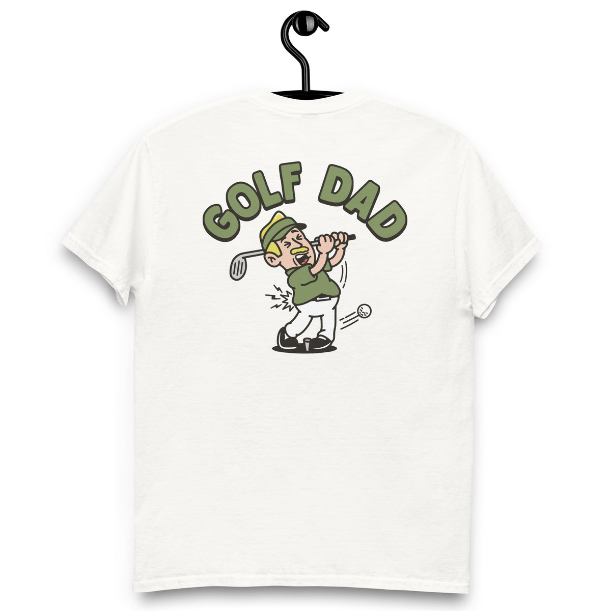 Golf Blond Hair Light Skin Tone No-Glasses Moustache Dad T-Shirt