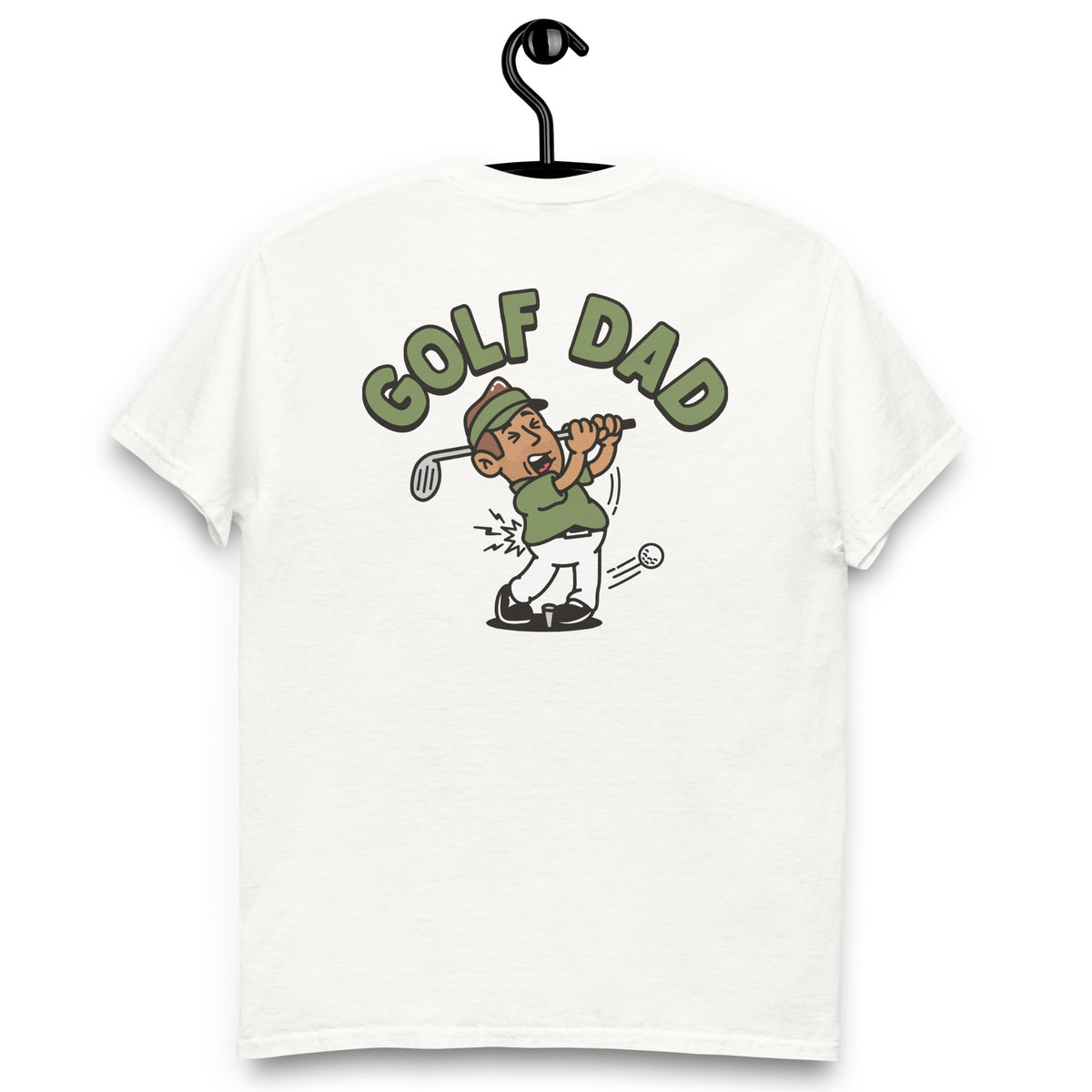 Golf Brown Hair Tan Skin Tone No-Glasses Stubble Dad T-Shirt