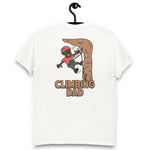 Climbing Brown Hair Dark Skin Tone Glasses Moustache Dad T-Shirt