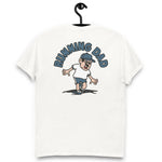 Running Black Hair Light Skin Tone Glasses Moustache Dad T-Shirt