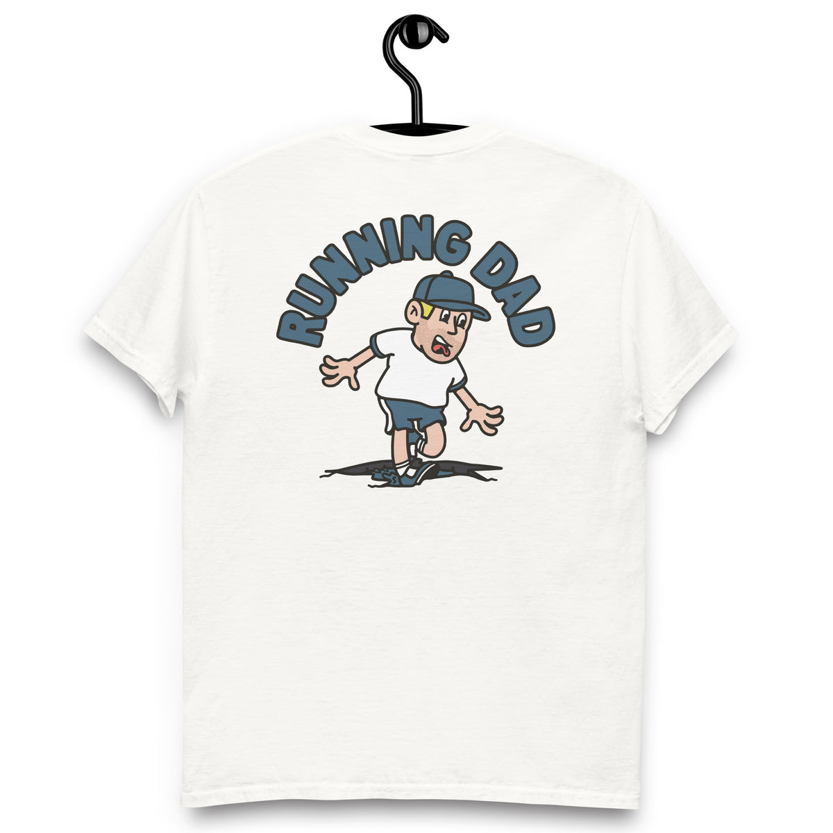 Running Blond Hair Light Skin Tone No-Glasses Stubble Dad T-Shirt