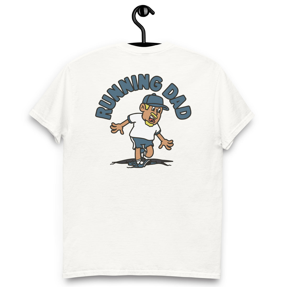 Running Blond Hair Tan Skin Tone No-Glasses Moustache & Chin Beard Dad T-Shirt