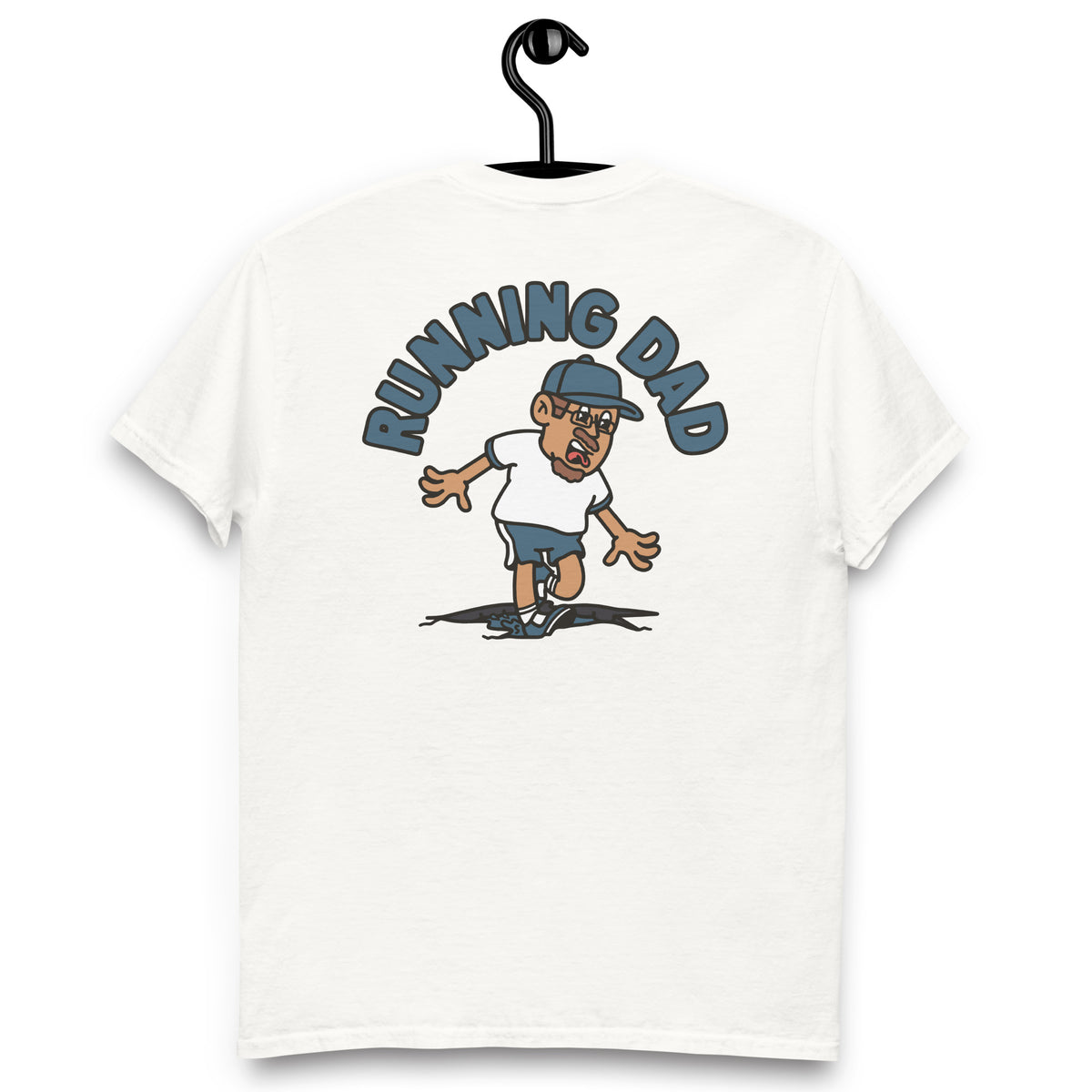 Running Brown Hair Tan Skin Tone Glasses Moustache & Chin Beard Dad T-Shirt