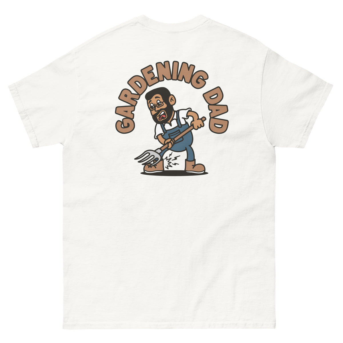 Gardening Black Hair Tan Skin Tone Glasses Short Beard Dad T-Shirt