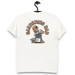 Gardening Black Hair Tan Skin Tone No-Glasses Bald Stubble Dad T-Shirt