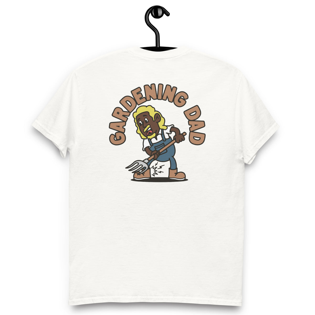 Gardening Blond Hair Dark Skin Tone No-Glasses Long Moustache & Chin Beard Dad T-Shirt