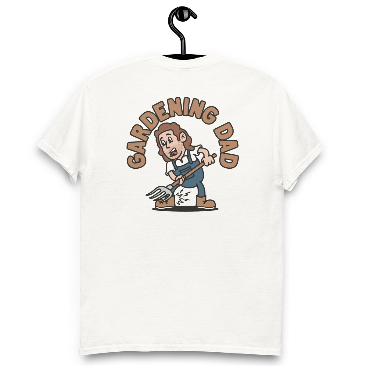 Gardening Brown Hair Light Skin Tone No-Glasses Long Stubble Dad T-Shirt