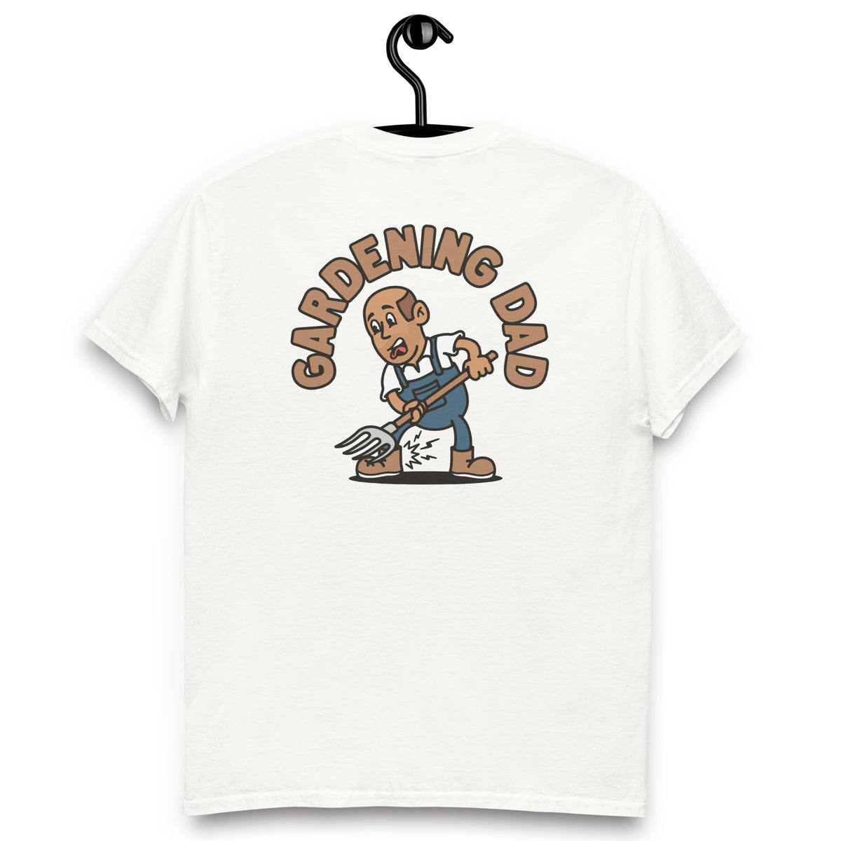 Gardening Brown Hair Tan Skin Tone No-Glasses Bald Stubble Dad T-Shirt