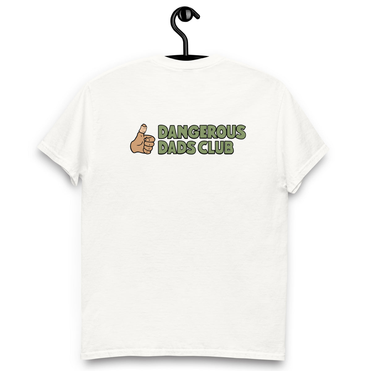 Dangerous Dads Club T-Shirt - Green logo with tan thumb