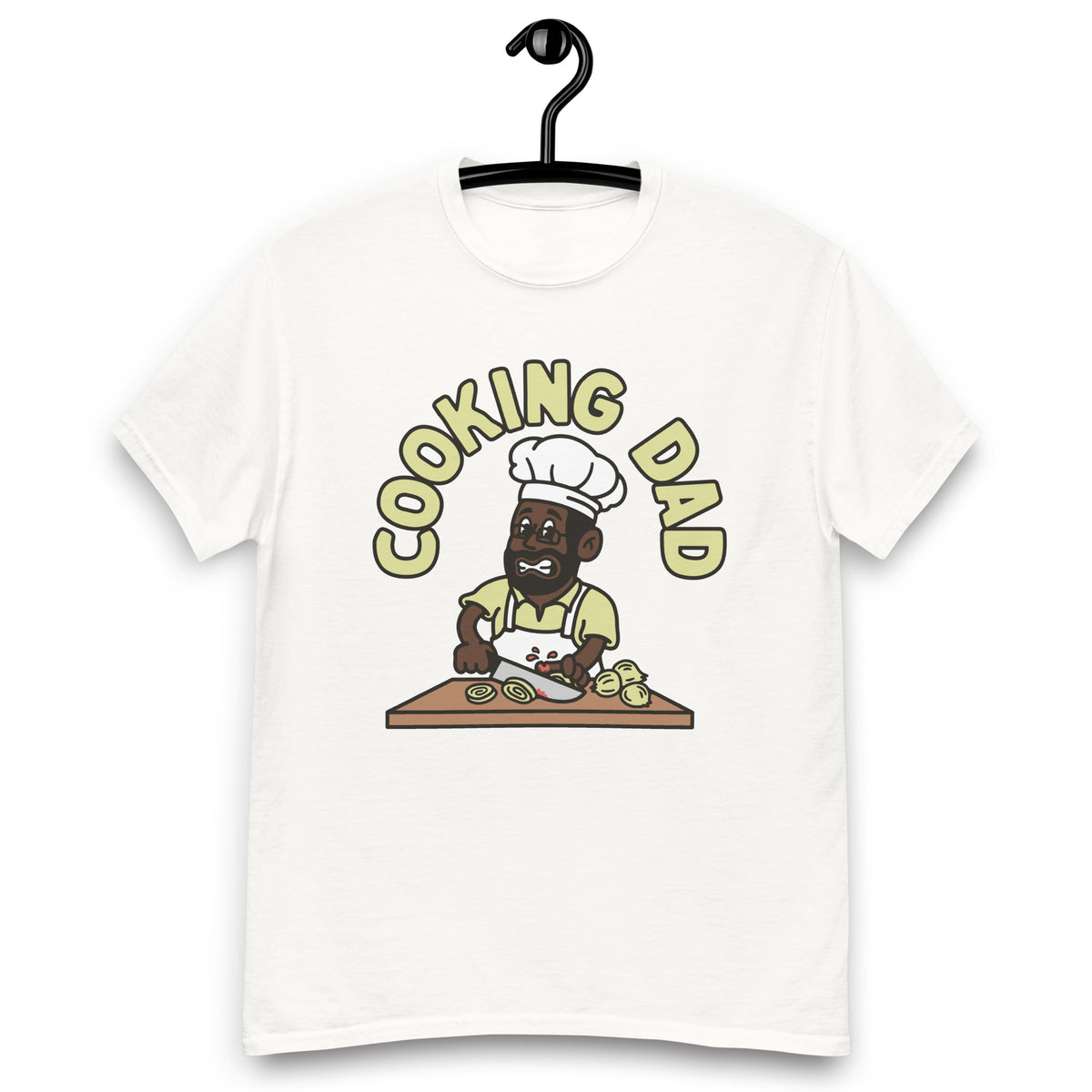 Cooking Black Hair Dark Skin Tone Glasses Beard Dad T-Shirt
