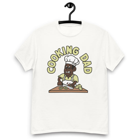 Cooking Black Hair Dark Skin Tone Glasses Stubble Dad T-Shirt