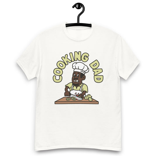 Cooking Black Hair Dark Skin Tone No-Glasses Moustache & Chin Beard Dad T-Shirt