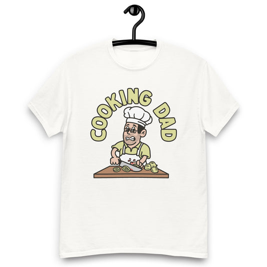 Cooking Black Hair Light Skin Tone Glasses Stubble Dad T-Shirt