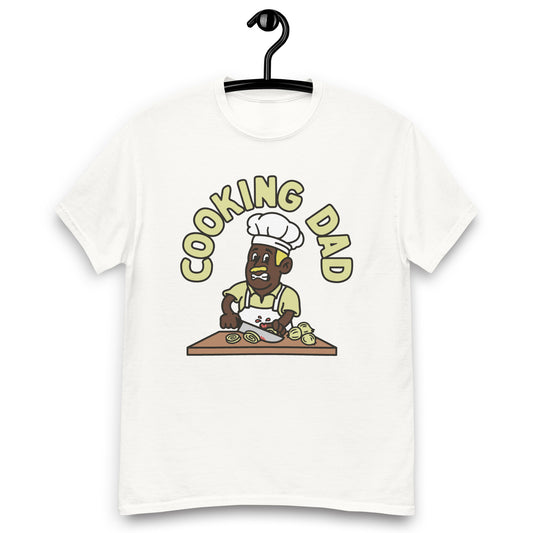 Cooking Blond Hair Dark Skin Tone No-Glasses Moustache Dad T-Shirt