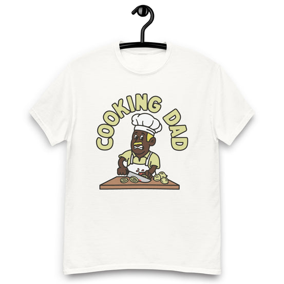 Cooking Blond Hair Dark Skin Tone No-Glasses Moustache Dad T-Shirt