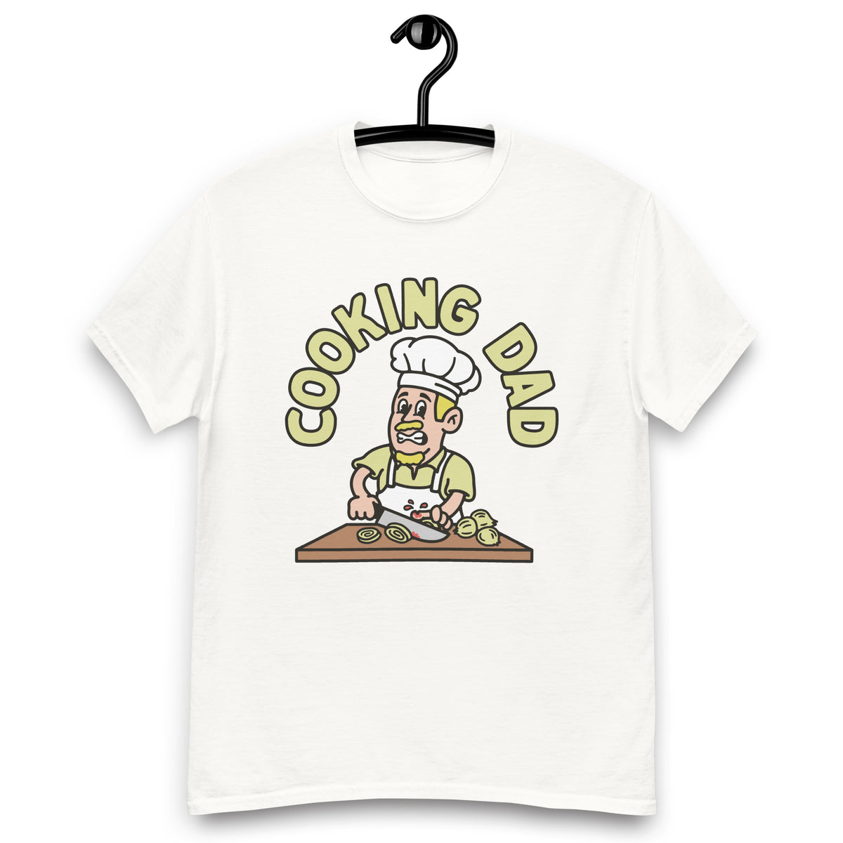 Cooking Blond Hair Light Skin Tone No-Glasses Moustache & Chin Beard Dad T-Shirt