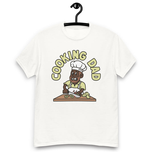 Cooking Brown Hair Dark Skin Tone No-Glasses Beard Dad T-Shirt