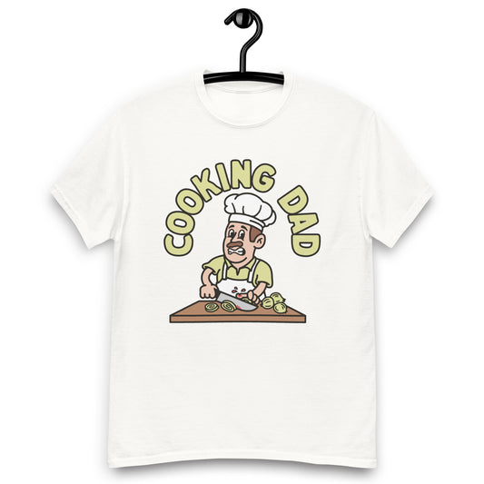 Cooking Brown Hair Light Skin Tone No-Glasses Moustache Dad T-Shirt