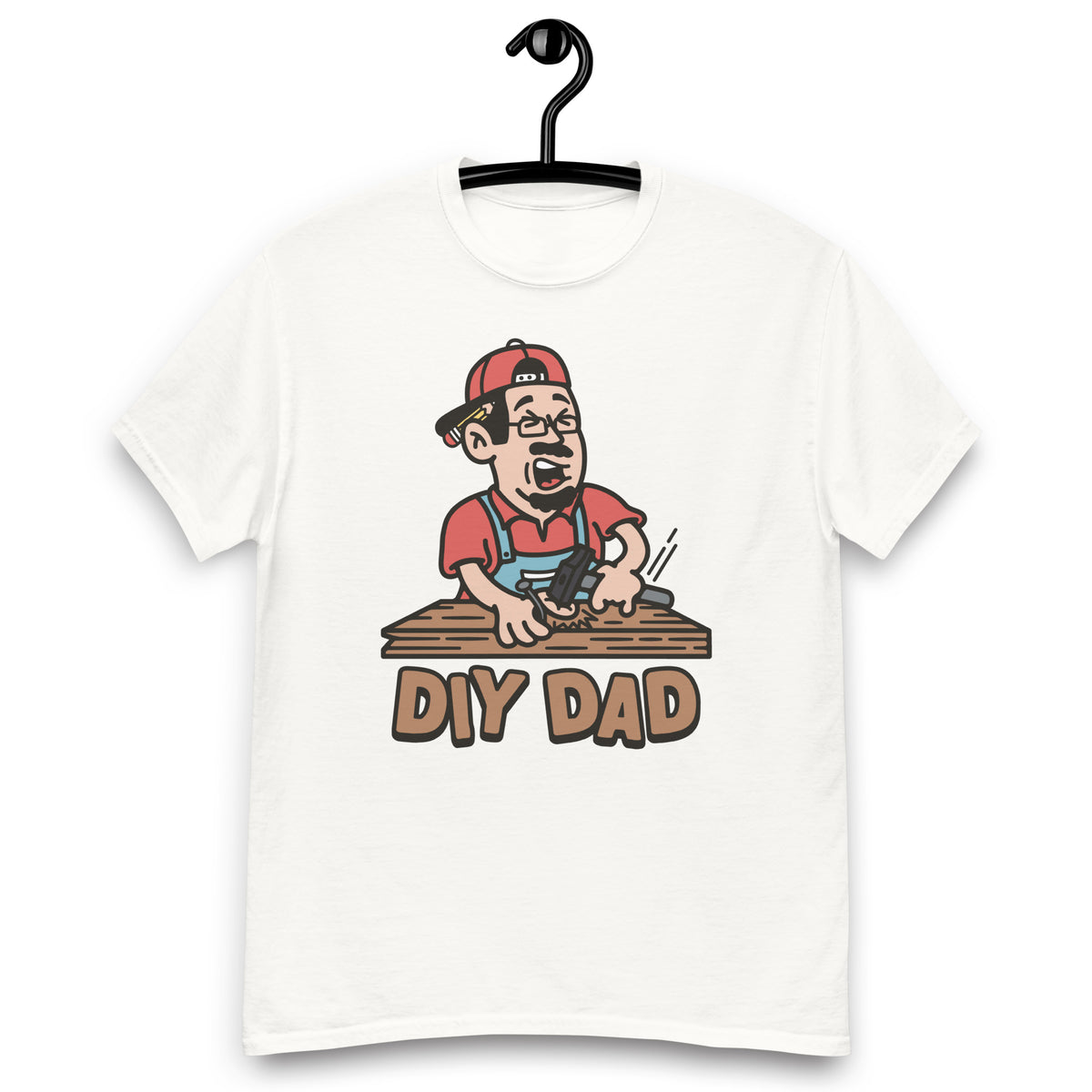 DIY Black Hair Light Skin Tone Glasses Moustache & Chin Beard Dad T-Shirt