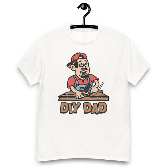 DIY Black Hair Light Skin Tone Glasses Moustache & Chin Beard Dad T-Shirt