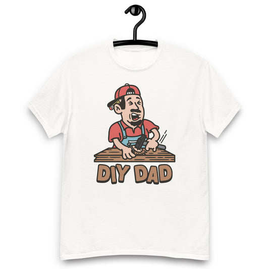 DIY Black Hair Light Skin Tone No-Glasses Moustache & Chin Beard Dad T-Shirt