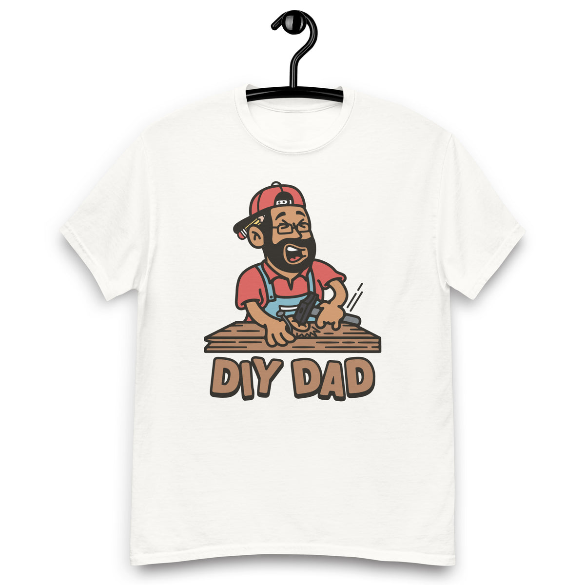 DIY Black Hair Tan Skin Tone Glasses Beard Dad T-Shirt