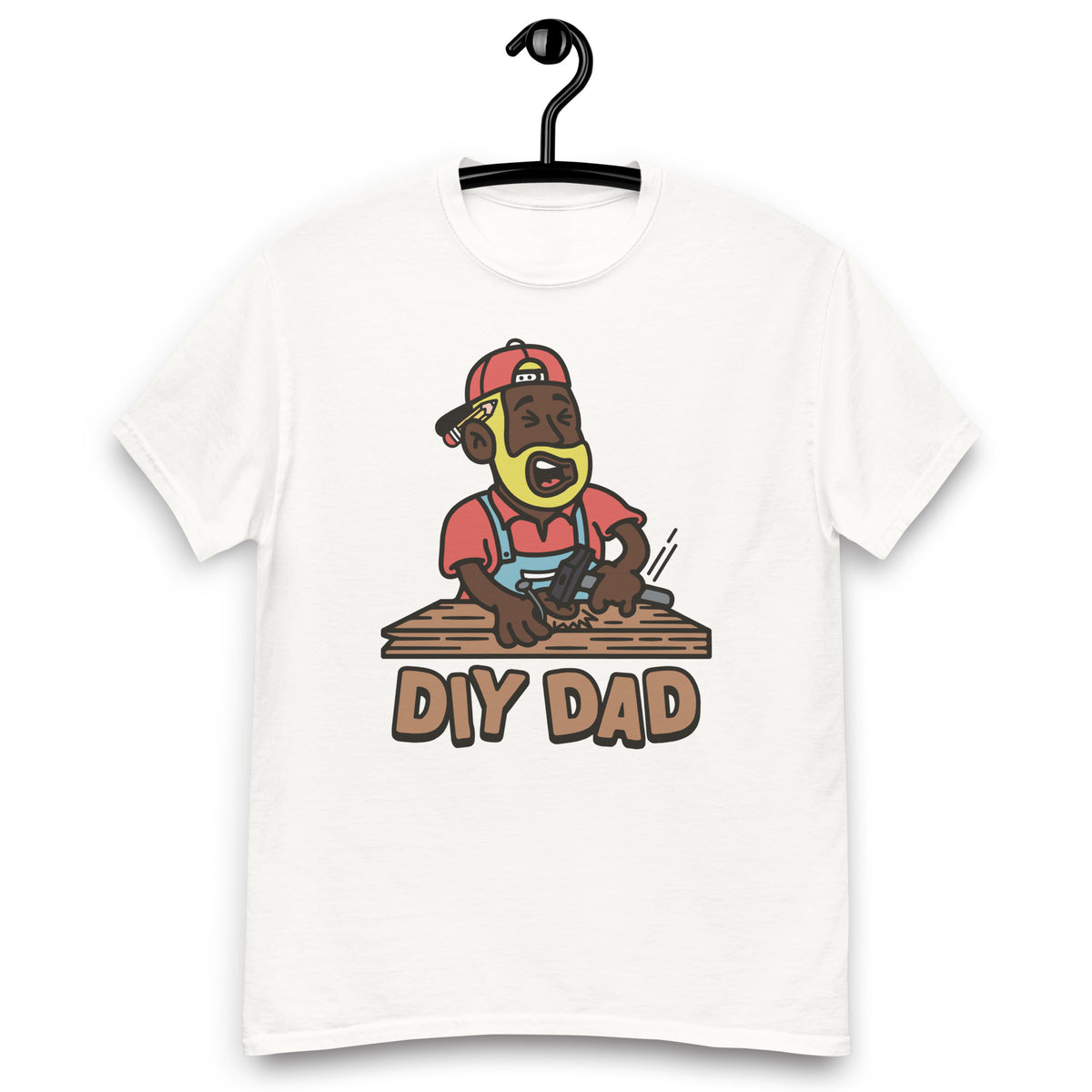 DIY Blond Hair Dark Skin Tone No-Glasses Beard Dad T-Shirt
