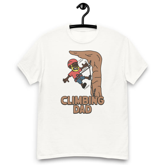 Climbing Blond Hair Dark Skin Tone Glasses Beard Dad T-Shirt