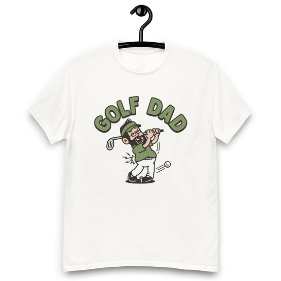 Golf Black Hair Light Skin Tone Glasses Beard Dad T-Shirt