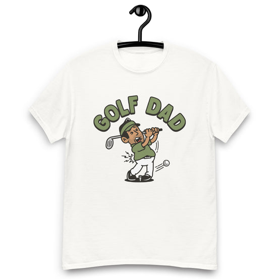 Golf Black Hair Tan Skin Tone No-Glasses Stubble Dad T-Shirt