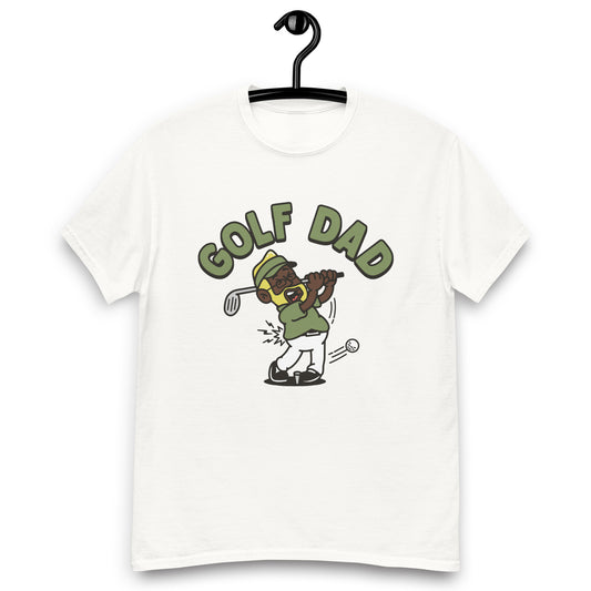 Golf Blond Hair Dark Skin Tone Glasses Beard Dad T-Shirt